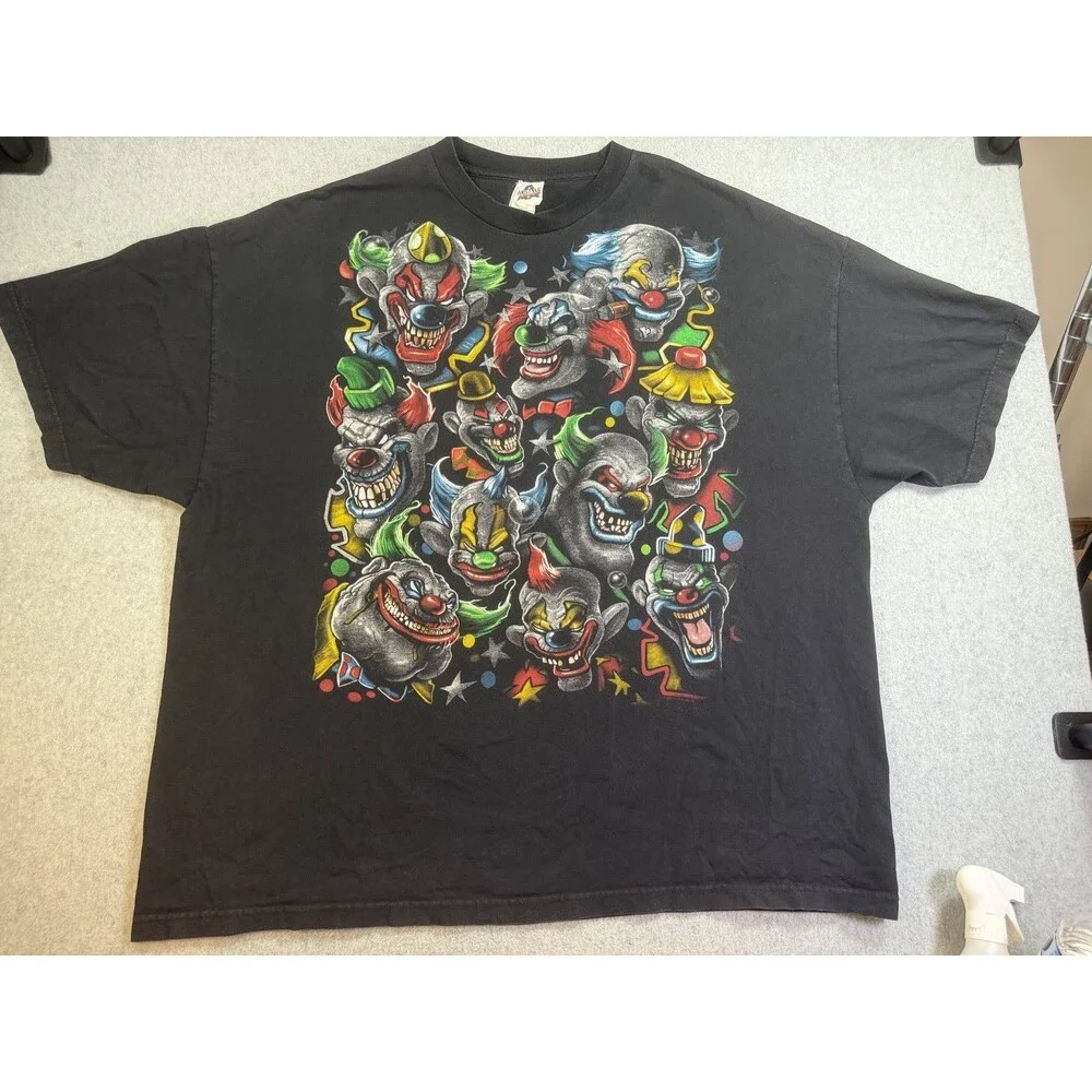 Liquid Blue Horror Clown Graphic Tee Mens 3XL Black 2011 Creepy Circus Shirt